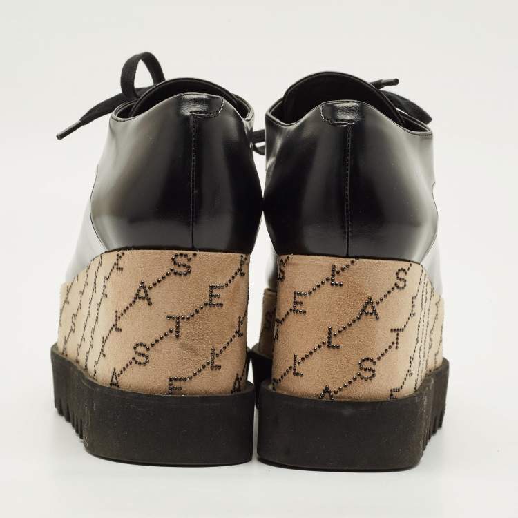 Pre Owned Stella McCartney Elyse Size 38 Black Faux Leather Derby