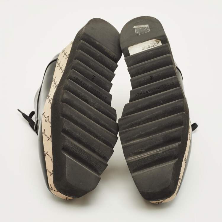 Pre Owned Stella McCartney Elyse Size 38 Black Faux Leather Derby