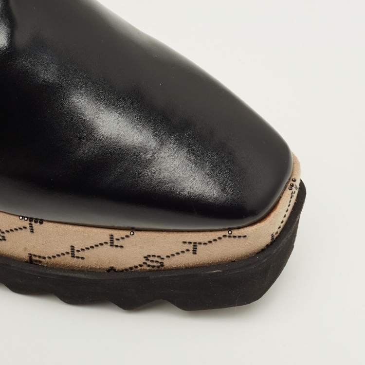 Pre Owned Stella McCartney Elyse Size 38 Black Faux Leather Derby