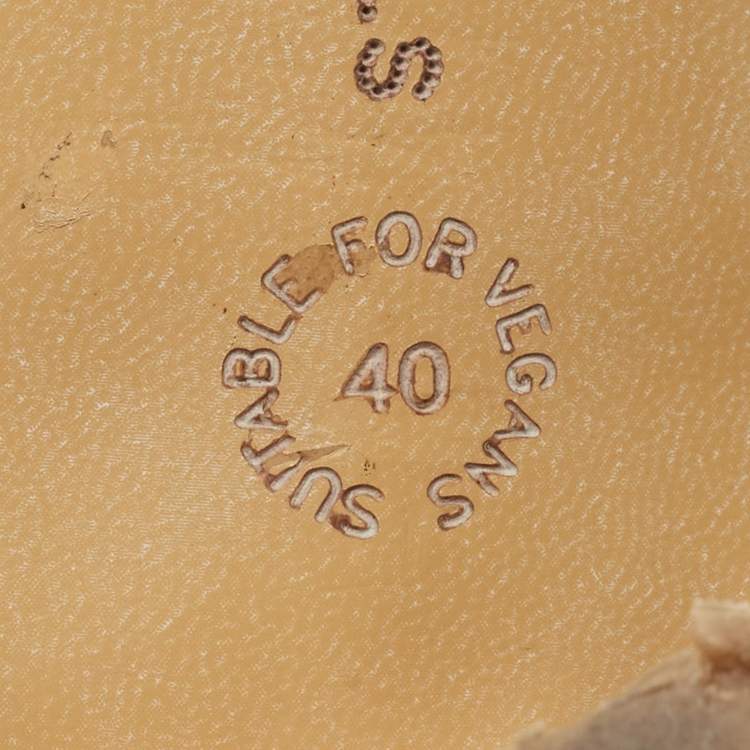 Pre Owned Stella McCartney Falabella Size 40 Brown Leather Chain Link Slide Sandals