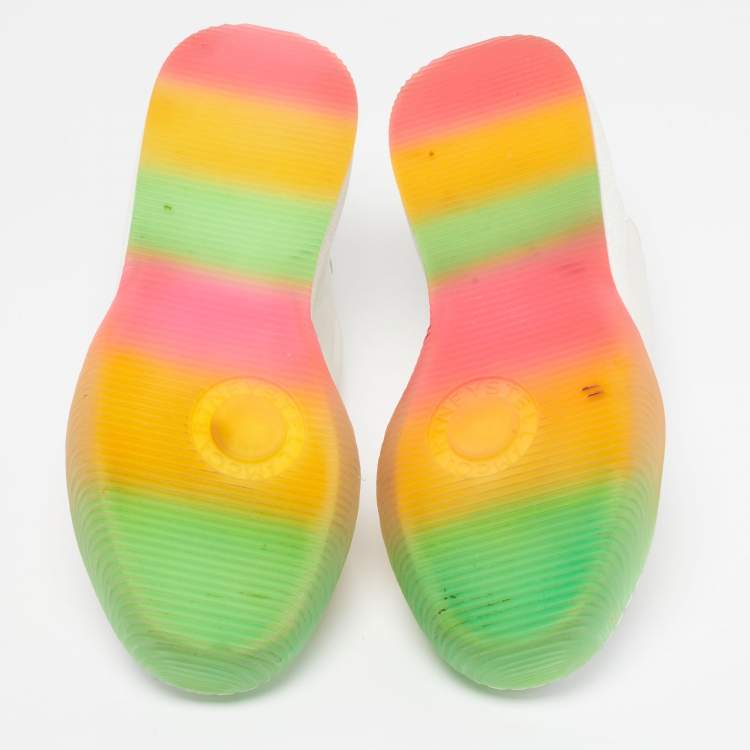 Pre Owned Stella McCartney Loop Size 39 Multicolor Faux Leather and Nylon Lace Up Sneakers