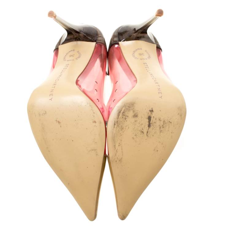 Pre Owned Stella McCartney Multicolor Patent Faux Leather and PVC Pointed Toe Pumps Size 36