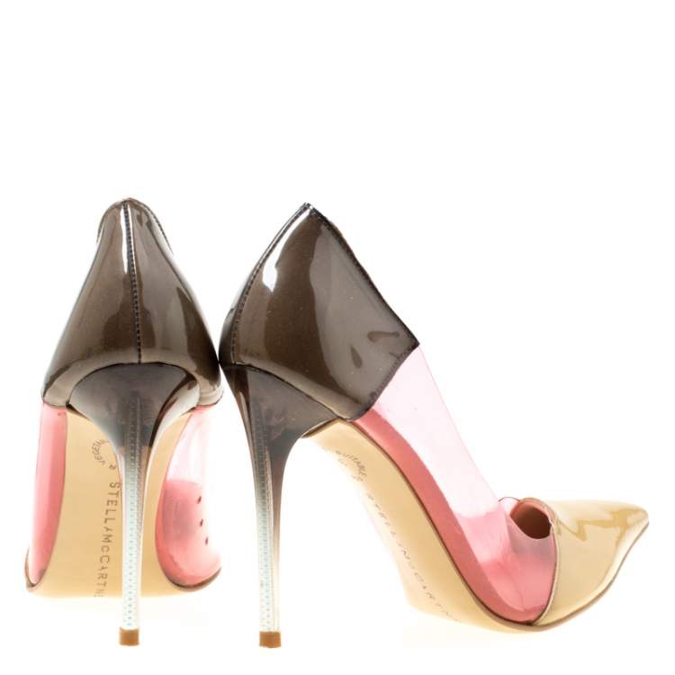 Pre Owned Stella McCartney Multicolor Patent Faux Leather and PVC Pointed Toe Pumps Size 36