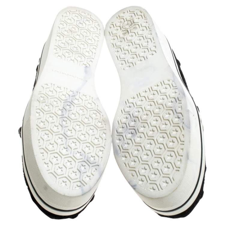 Pre Owned Stella McCartney Floral Embroidered Fabric Binx Platform Slip On Sneakers Size 40