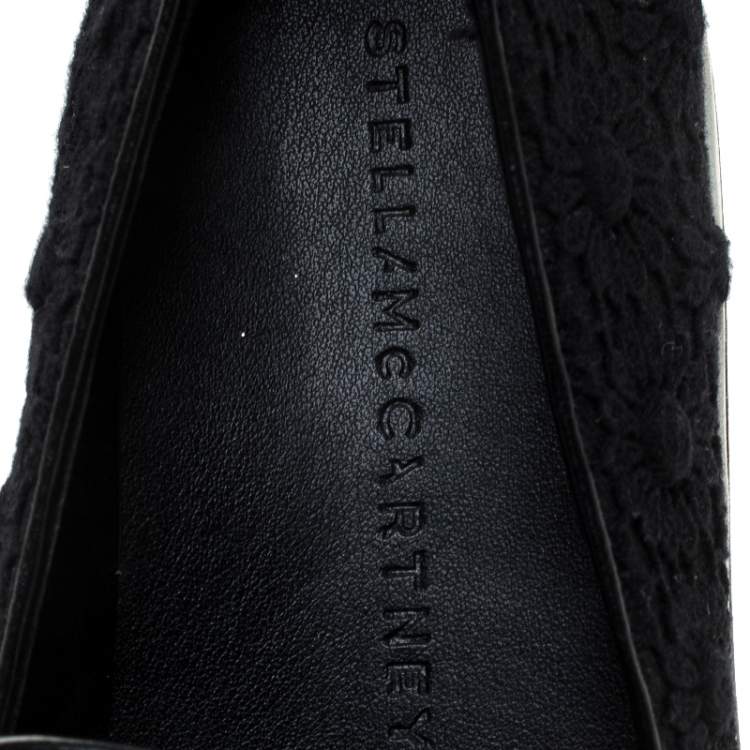 Pre Owned Stella McCartney Floral Embroidered Fabric Binx Platform Slip On Sneakers Size 40