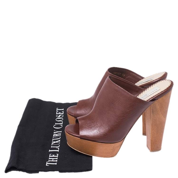 wooden mules platform heels