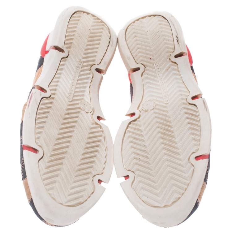 Pre Owned Stella McCartney Beige/Grey Elastic Slip On Sneakers Size 39 