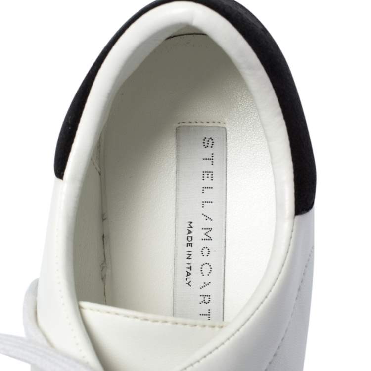 Pre Owned Stella McCartney White Faux Leather Elyse Platform Derby Size 37