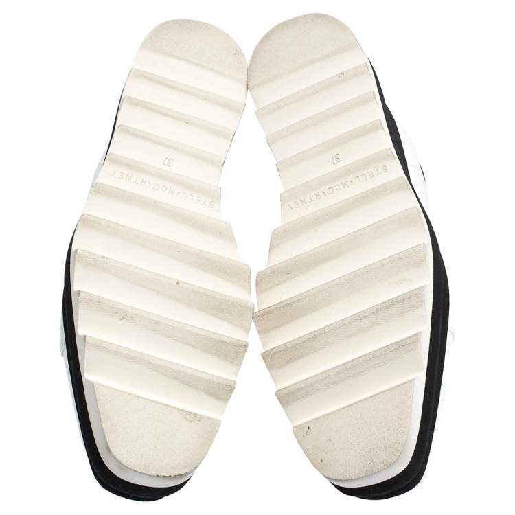 Pre Owned Stella McCartney White Faux Leather Elyse Platform Derby Size 37