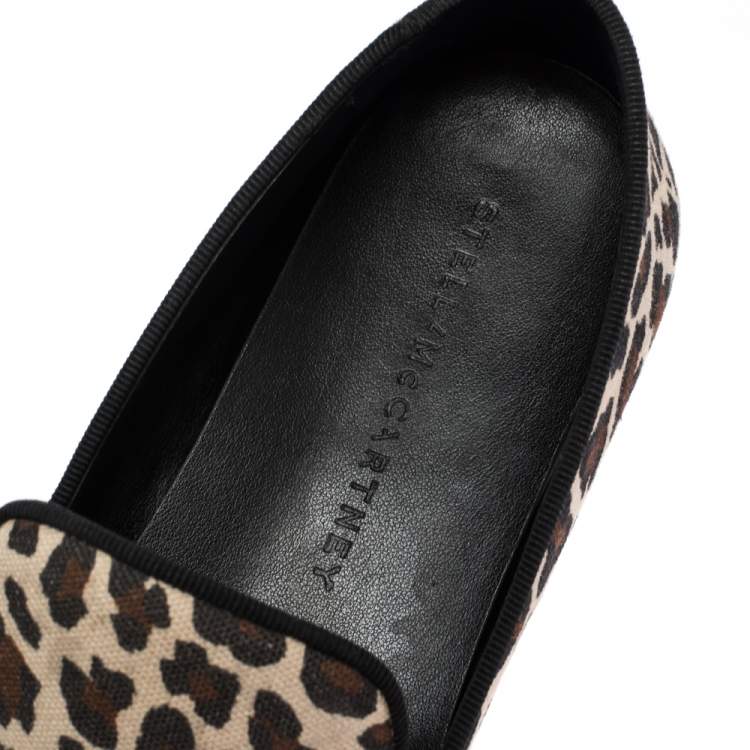 Pre Owned Stella McCartney Multicolor Leopard Print Canvas Platform Slip On Sneakers Size 40