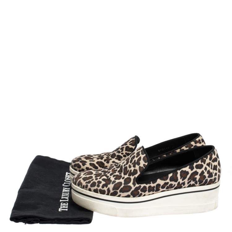 leopard platform slip on sneakers