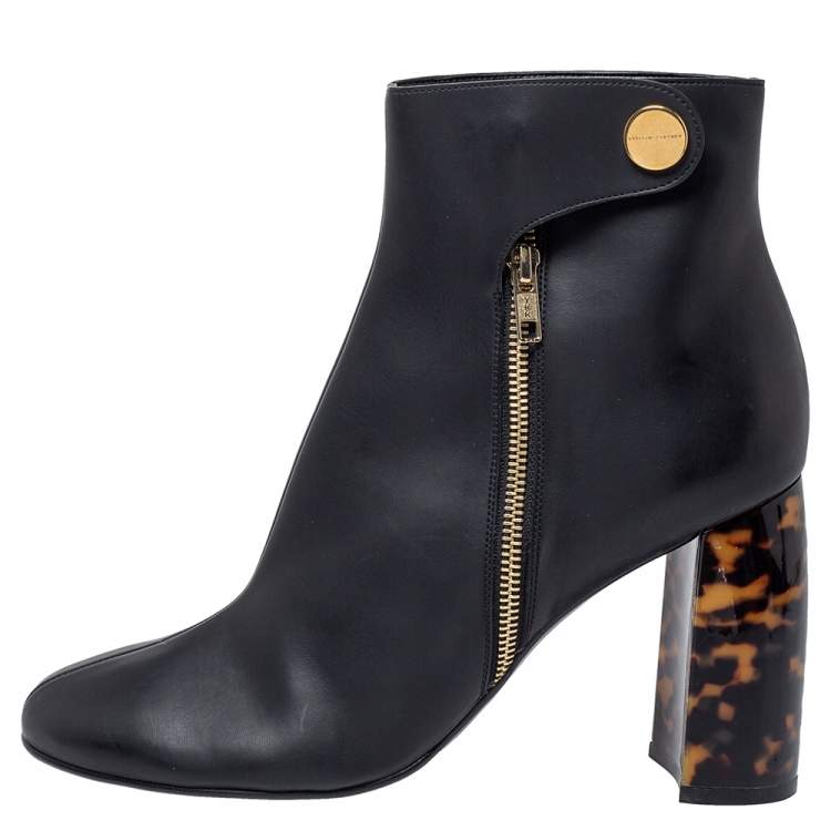 MICHAEL KORS TORTOISESHELL WIDE HEEL ANKLE BOOTS Woman Black