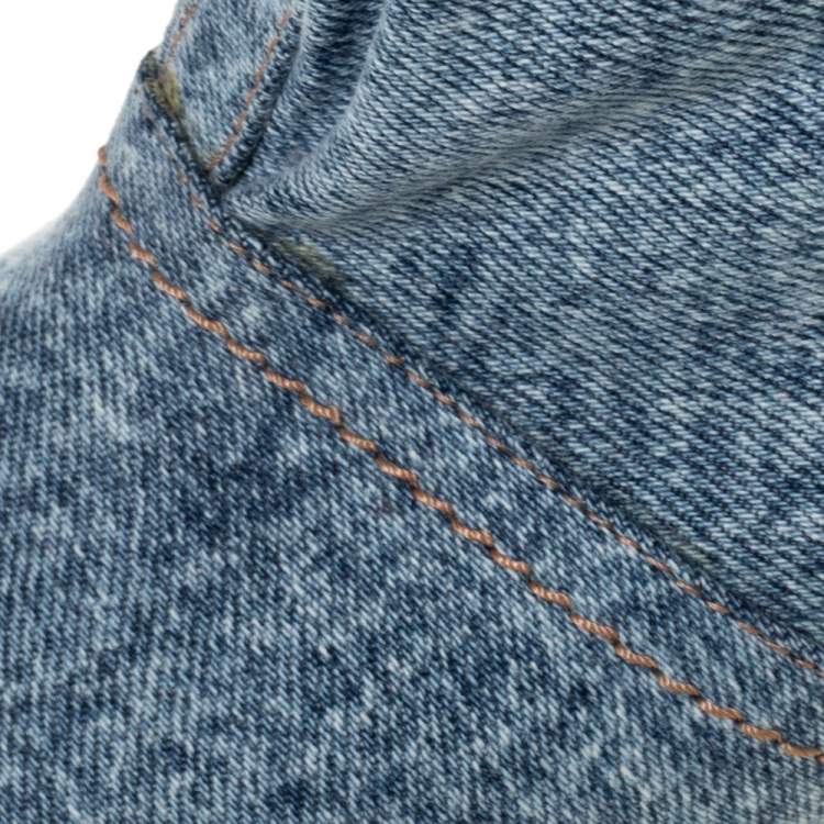 Pre Owned Stella McCartney Grey Denim Pointed Toe Mid Calf Boots Size 40