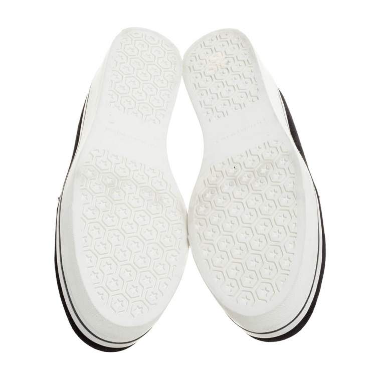 مملوكة مسبقًا Stella McCartney Black Faux Suede Chain Embellished Platform Slip On Sneakers Size 41