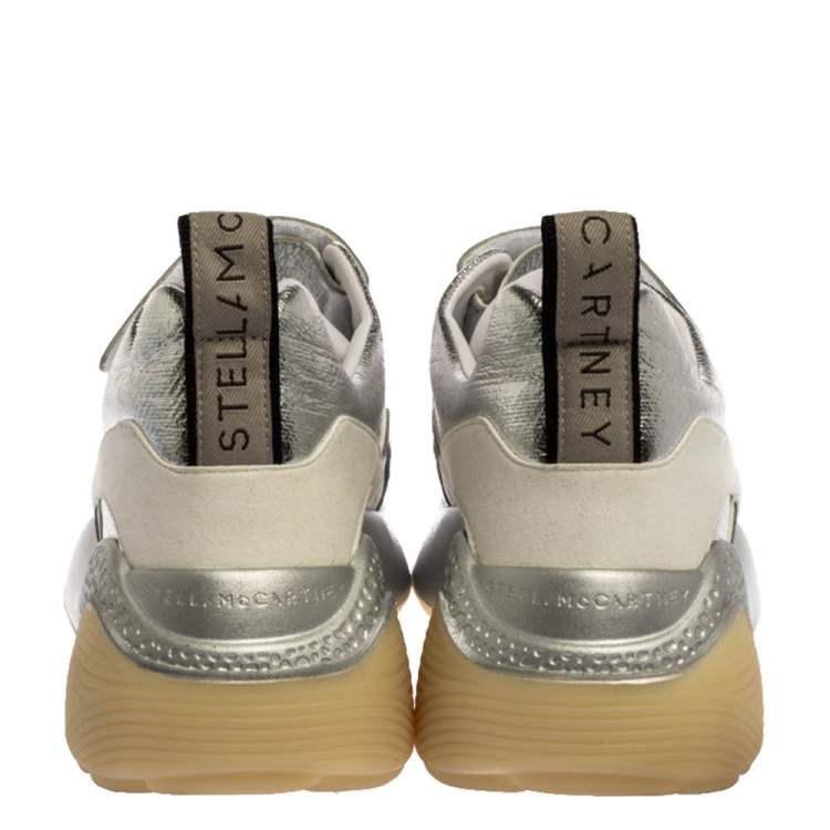 Pre Owned Stella McCartney White Faux Leather Eclypse Sneakers Size 40