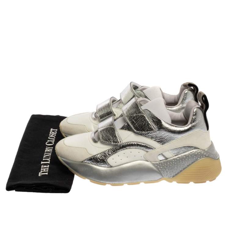 Pre Owned Stella McCartney White Faux Leather Eclypse Sneakers Size 40