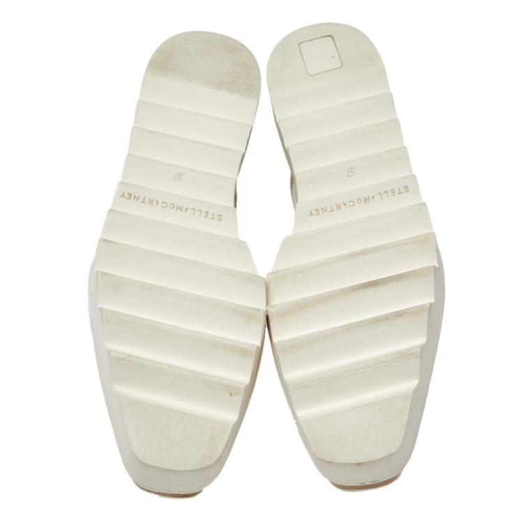 Pre Owned Stella McCartney White Faux Leather Elyse Platform Derby Size 37