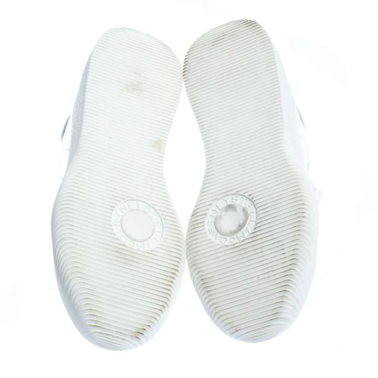 Pre Owned Stella McCartney White Faux Leather Loop Sneakers Size 39