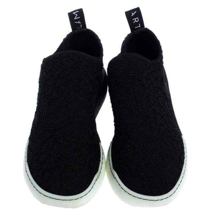 Pre Owned Stella McCartney Black Lace Loop Slip On Sneakers Size 39