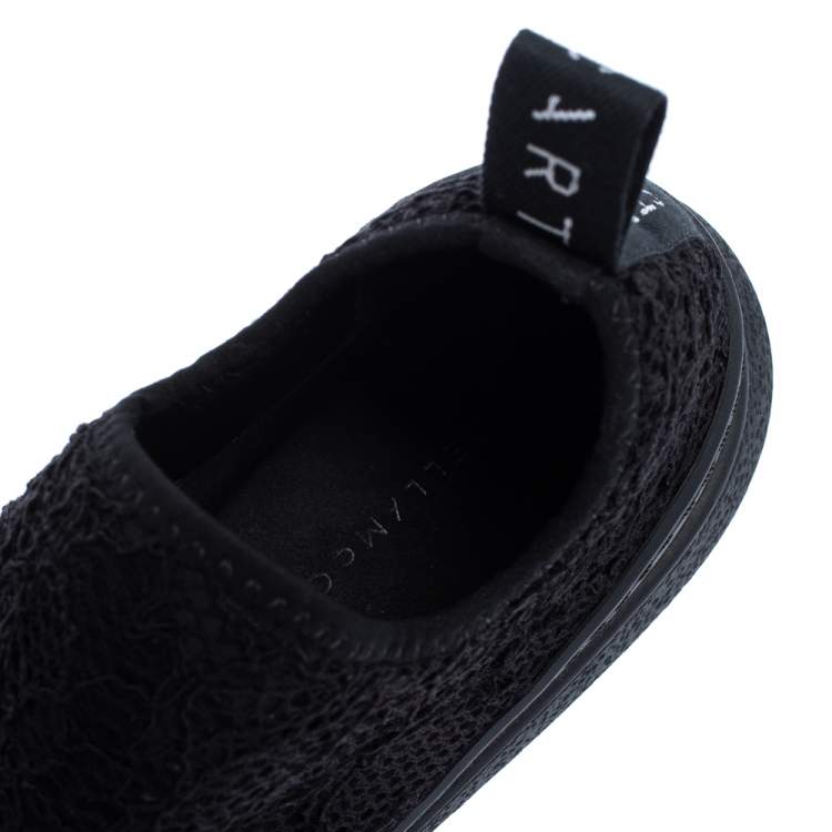 Pre Owned Stella McCartney Black Lace Loop Slip On Sneakers Size 39