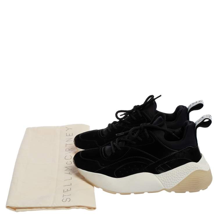 Pre Owned  Stella McCartney Black Polyamide Fabric Eclypse Low Top  Sneakers Size 37