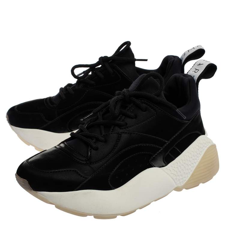 Pre Owned  Stella McCartney Black Polyamide Fabric Eclypse Low Top  Sneakers Size 37
