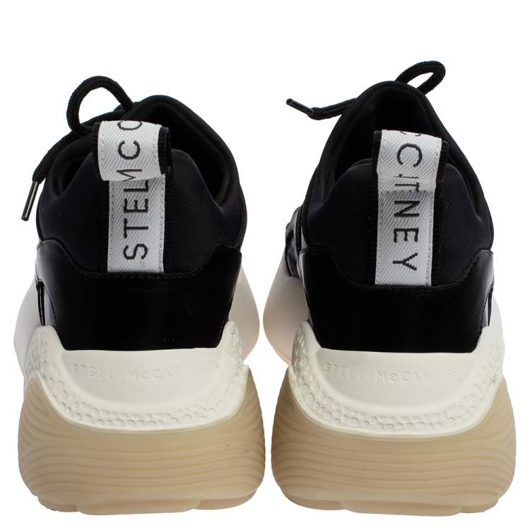 Pre Owned  Stella McCartney Black Polyamide Fabric Eclypse Low Top  Sneakers Size 37