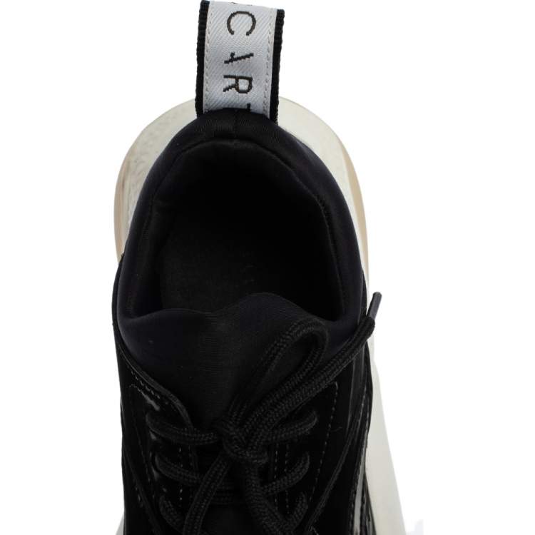 Pre Owned  Stella McCartney Black Polyamide Fabric Eclypse Low Top  Sneakers Size 37