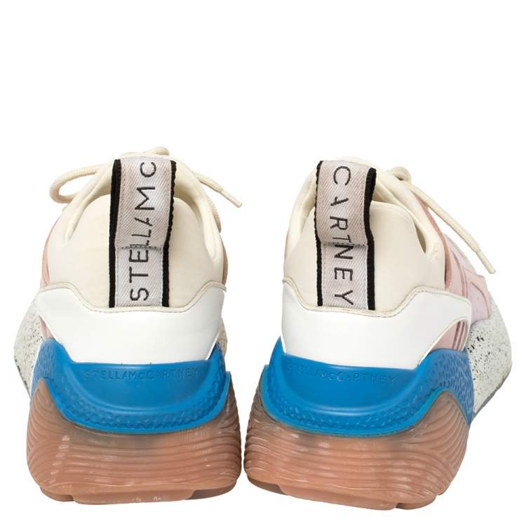 Pre Owned Stella McCartney Multicolor Leather, Suede and Fabric Eclypse Low Top Sneakers Size 38