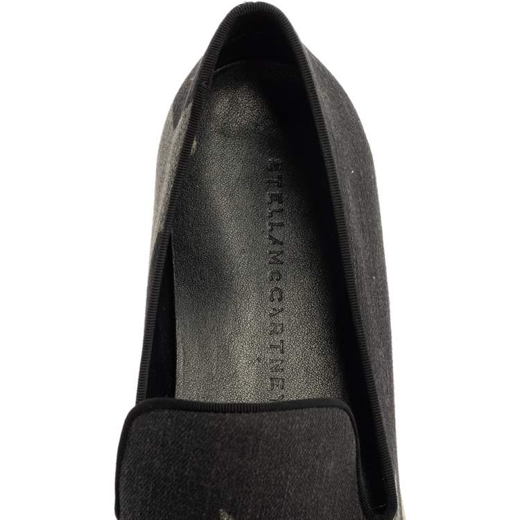 مملوكة مسبقًا Stella McCartney Dark Grey Star Binx Canvas  Platform Slip-On Sneaker Size 40