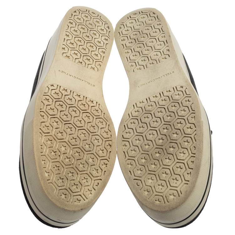 مملوكة مسبقًا Stella McCartney Dark Grey Star Binx Canvas  Platform Slip-On Sneaker Size 40