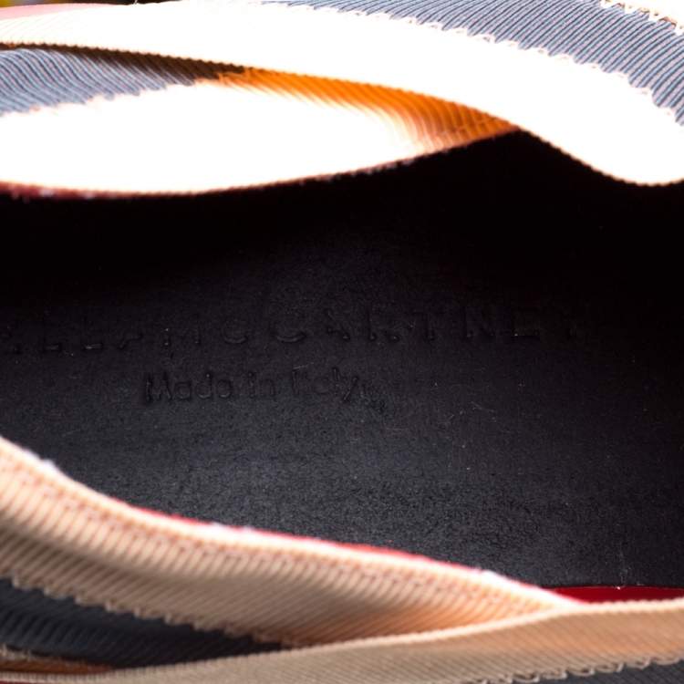 Pre Owned Stella McCartney Beige/Grey Elastic Slip On Sneakers Size 39