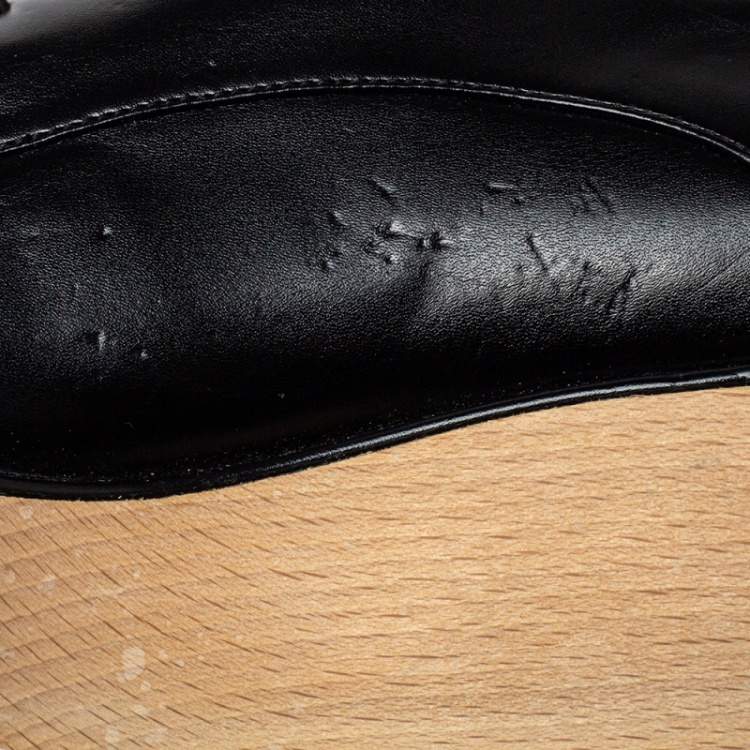 Pre Owned Stella McCartney Black Faux Leather Elyse Platform Derby Sneakers Size 36