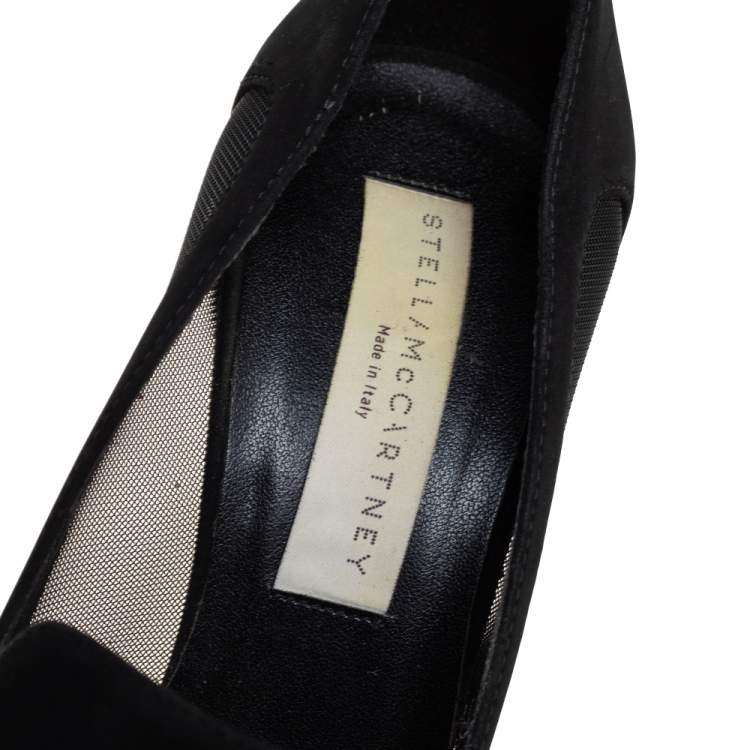 Pre Owned Stella Mccartney Suede And Mesh Trimmed Pumps Size 37