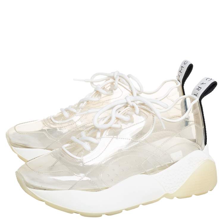 Pre Owned Stella McCartney White PVC And Leather  Eclypse Sneakers Size 39
