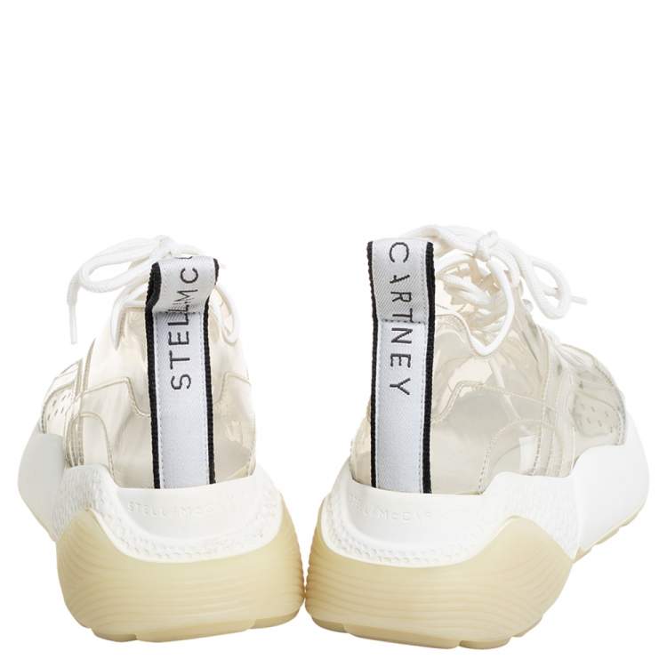 Pre Owned Stella McCartney White PVC And Leather  Eclypse Sneakers Size 39