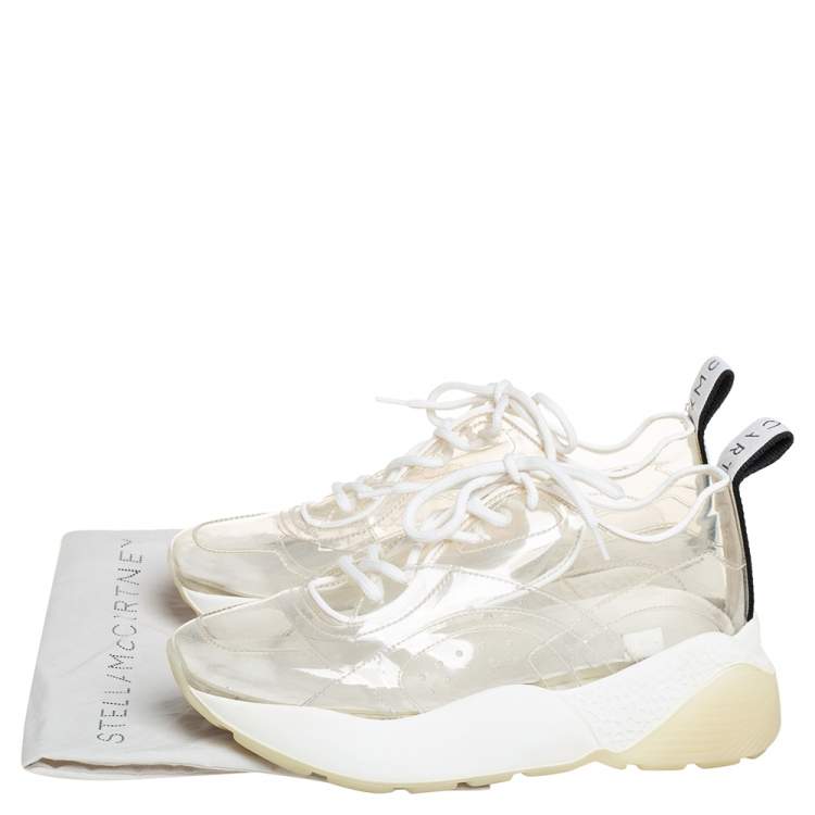 Pre Owned Stella McCartney White PVC And Leather  Eclypse Sneakers Size 39