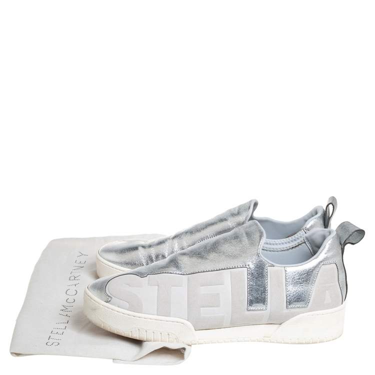 مملوكة مسبقًا Stella McCartney Faux Leather And Fabric Slip-On Sneaker Size 39