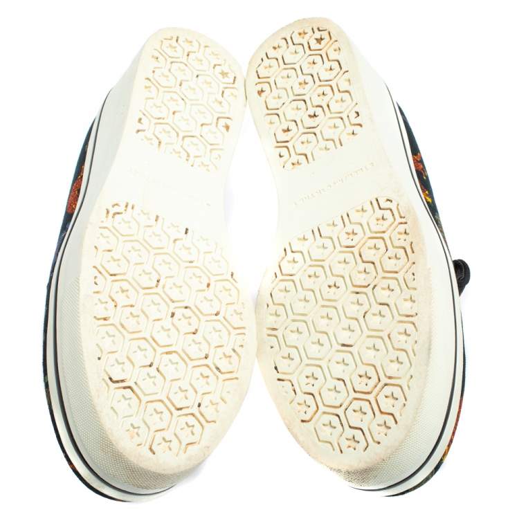 مملوكة مسبقًا Stella McCartney Black Animal Printed Canvas Slip On Sneakers Size 36