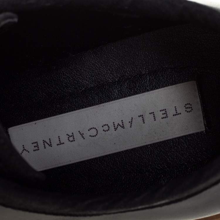 Pre Owned Stella McCartney Black Suede And Faux Leather Lace Up Sneakers Size 36.5
