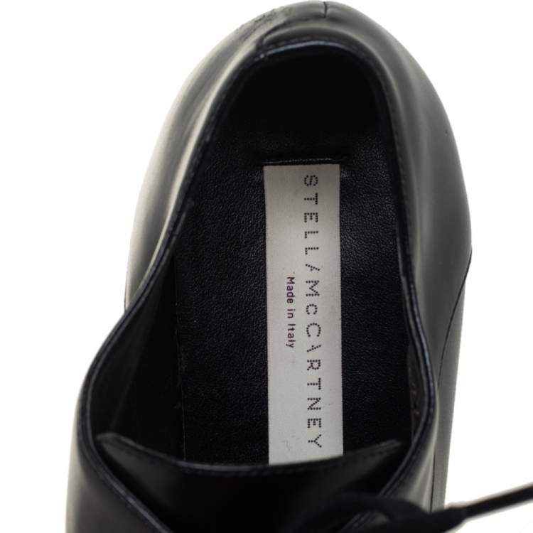 مملوكة مسبقًا Stella McCartney Black Faux Leather Elyse Platforms Sneakers Size 36