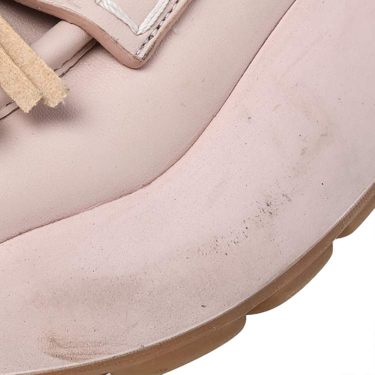 Pre Owned Stella McCartney Pink Faux Leather Loafer Sneaker Size 36