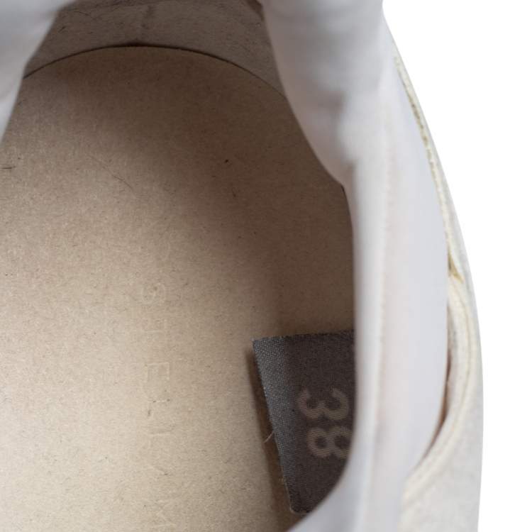Pre Owned Stella McCartney White Faux Leather And Faux Suede Eclypse Low Top Sneakers Size 38