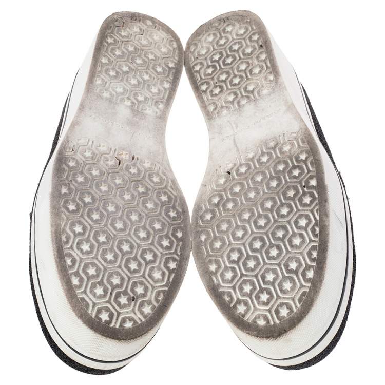Pre Owned Stella McCartney Black Lurex Fabric Binx Platform Slip On Sneakers Size 40