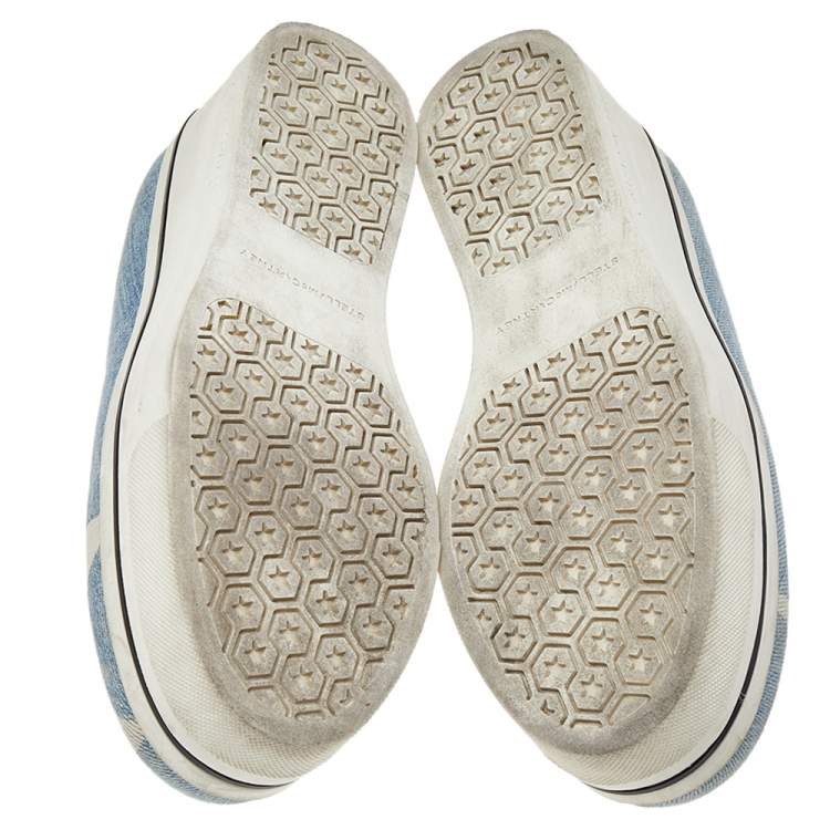 Pre Owned Stella McCartney Blue Denim Binx Slip On Sneakers Size 38