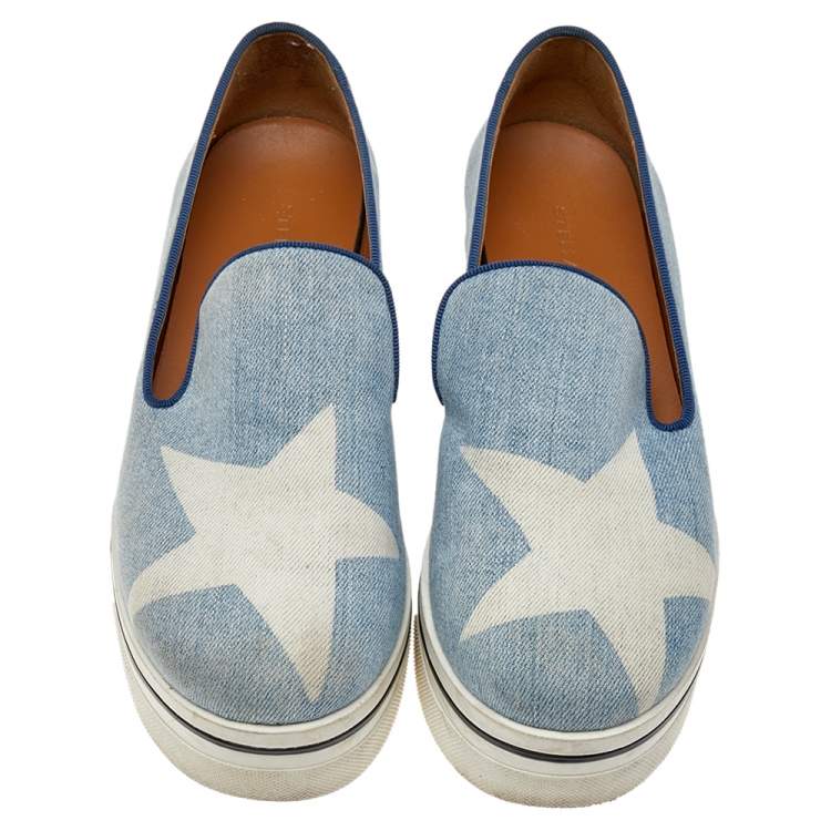 Pre Owned Stella McCartney Blue Denim Binx Slip On Sneakers Size 38