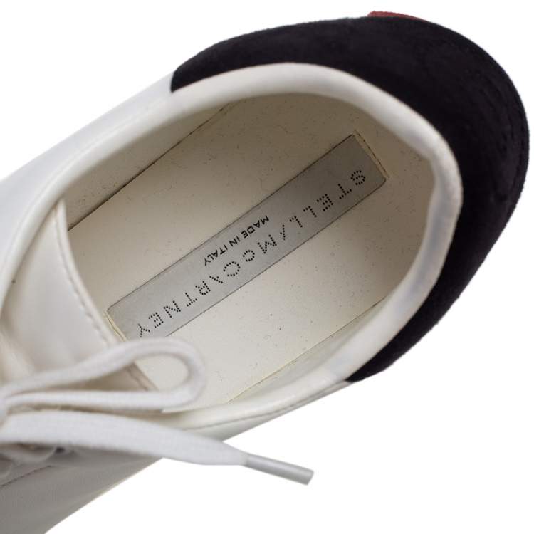 Pre Owned Stella McCartney White Faux Leather Elyse Platform Derby Size 37