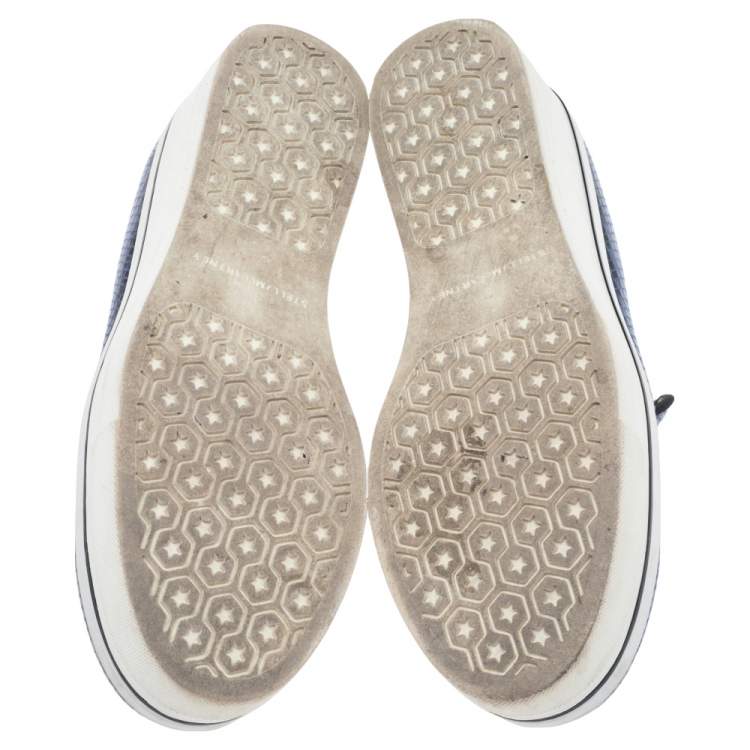 Pre Owned Stella McCartney Blue Faux Snakeskin Embossed Leather Platform Binx Sneakers Size 37