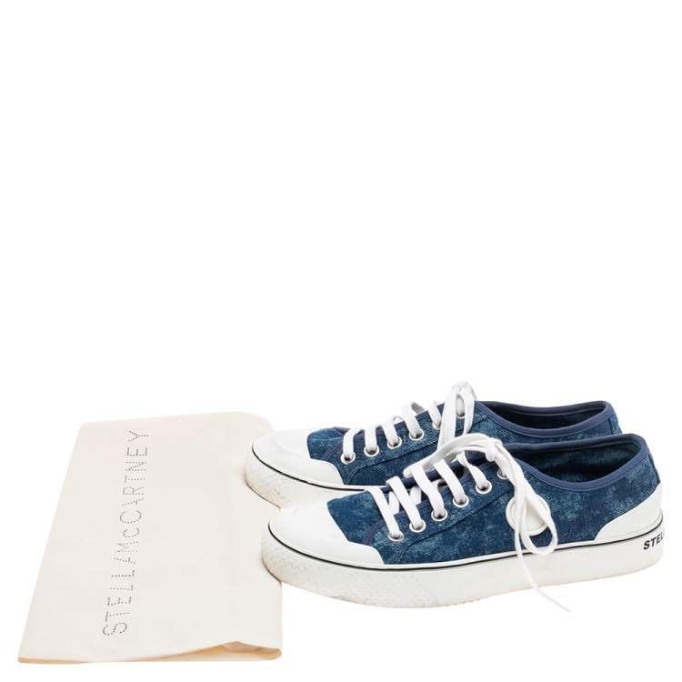 Pre Owned Stella McCartney Blue Denim And Rubber Low Top Sneakers Size 40