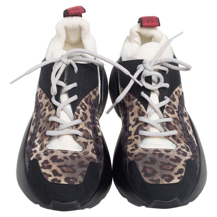 Pre Owned Stella McCartney Multicolor Faux Suede and Fabric Eclypse Low-Top Sneakers Size 40